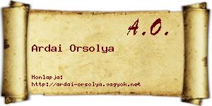Ardai Orsolya névjegykártya