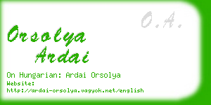 orsolya ardai business card